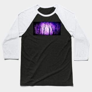 Minimal Black and Purple Forest Baseball T-Shirt